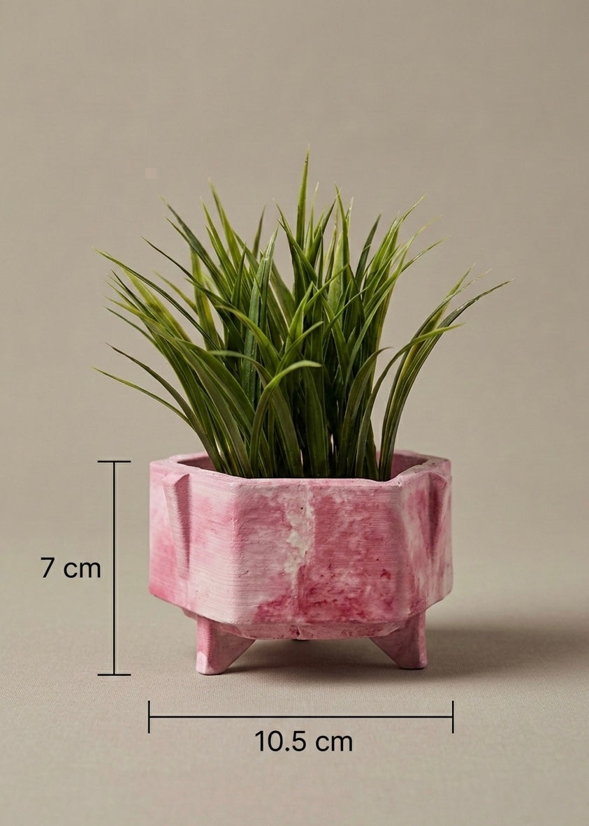 Macetero Hexagonal Rosa Pastel para Suculentas o Plantas Pequeñas